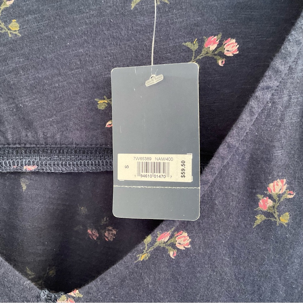 Lucky Brand Floral Ruffle Short Sleeve Top - NWT - Small - Picture 5 of 10